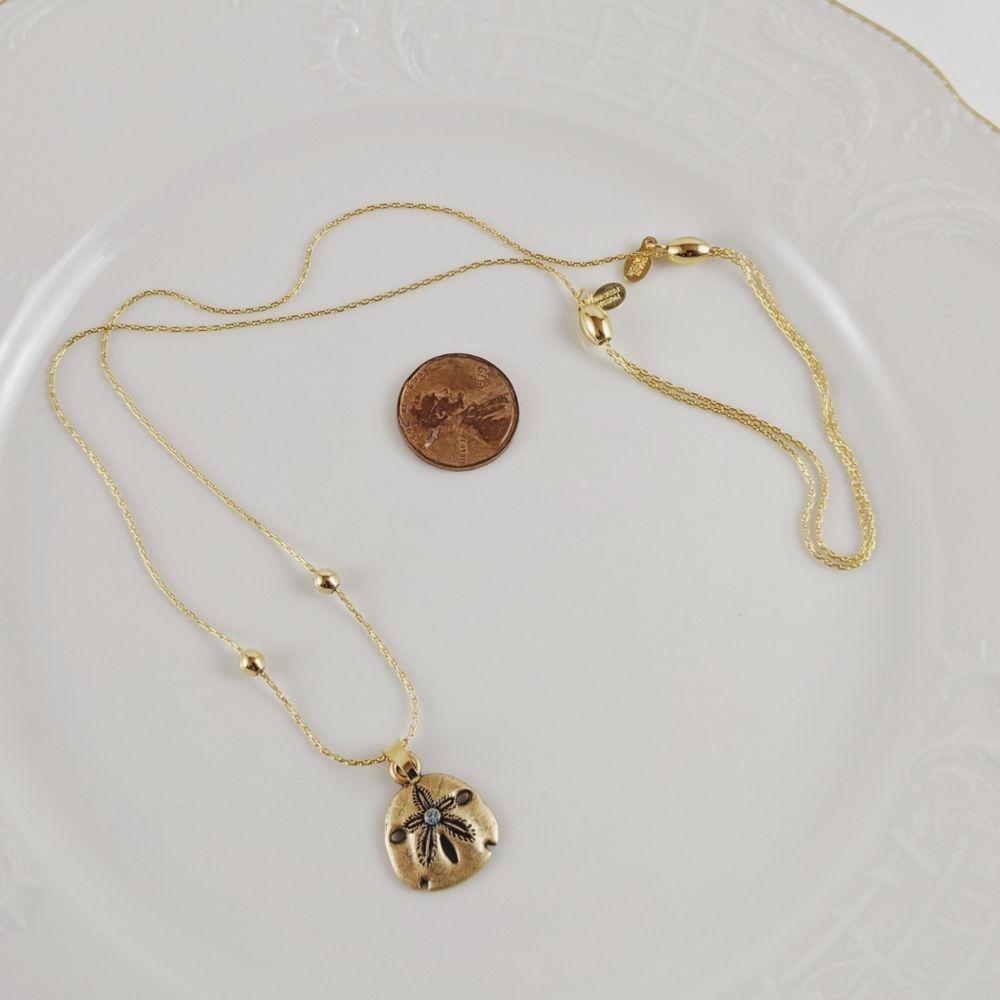 Alex & Ani Small Sand Dollar Gold Chain Necklace